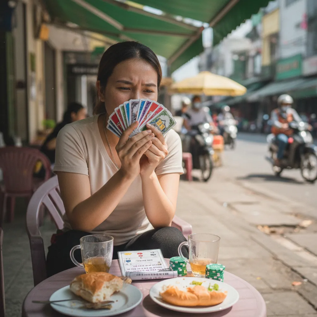 Hình ảnh minh họa bộ Tứ Quý không được đánh ra khi kết thúc ván bài